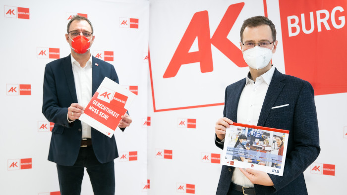 AK-Präsident Gerhard Michalitsch und Arbeitsklima-Projektleiter Dr. Reinhard Raml © Felder, AK Burgenland AK-Präsident Gerhard Michalitsch und Arbeitsklima-Projektleiter Dr. Reinhard Raml © Felder, AK Burgenland