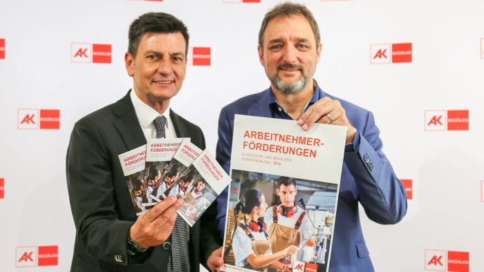 Arbeitsmarktlandesrat Christian Illedits und AK-Präsident Gerhard Michalitsch © Werfring, AK Burgenland Arbeitsmarktlandesrat Christian Illedits und AK-Präsident Gerhard Michalitsch © Werfring, AK Burgenland