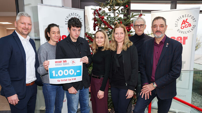 AK-&Ouml;GB-Betriebssport &uuml;bergibt 1.000 Euro an &bdquo;Rettet das Kind&ldquo;